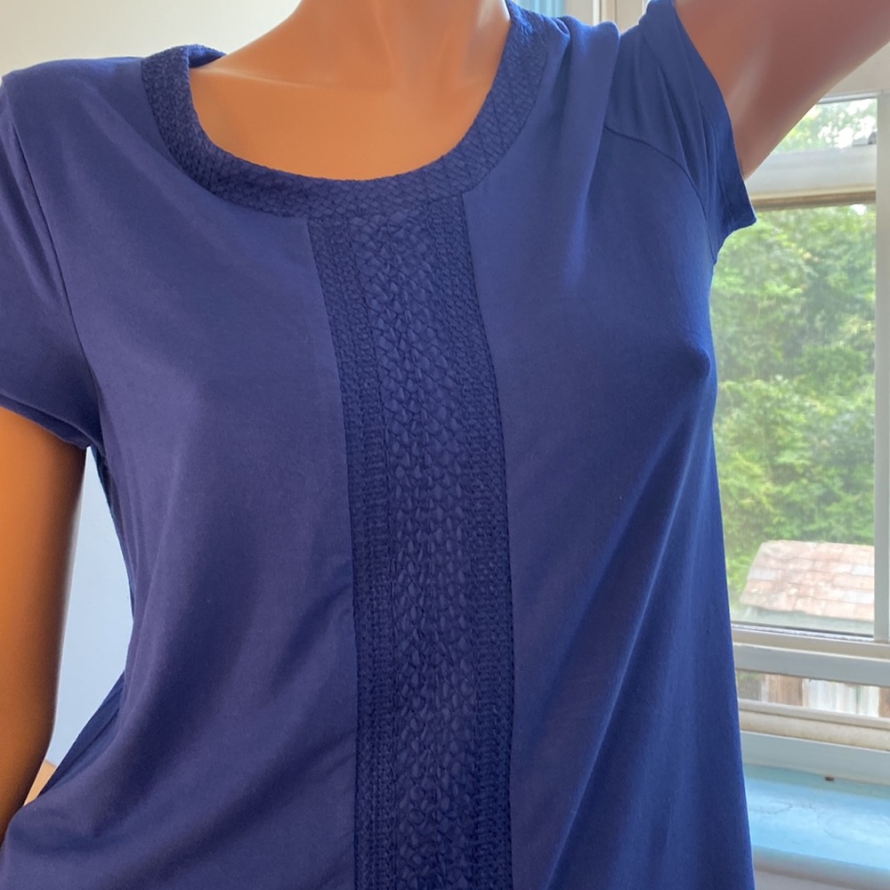 ADRIANA PAPELL TUNIC TOP ROYAL BLUE SIZE S PULL OVER